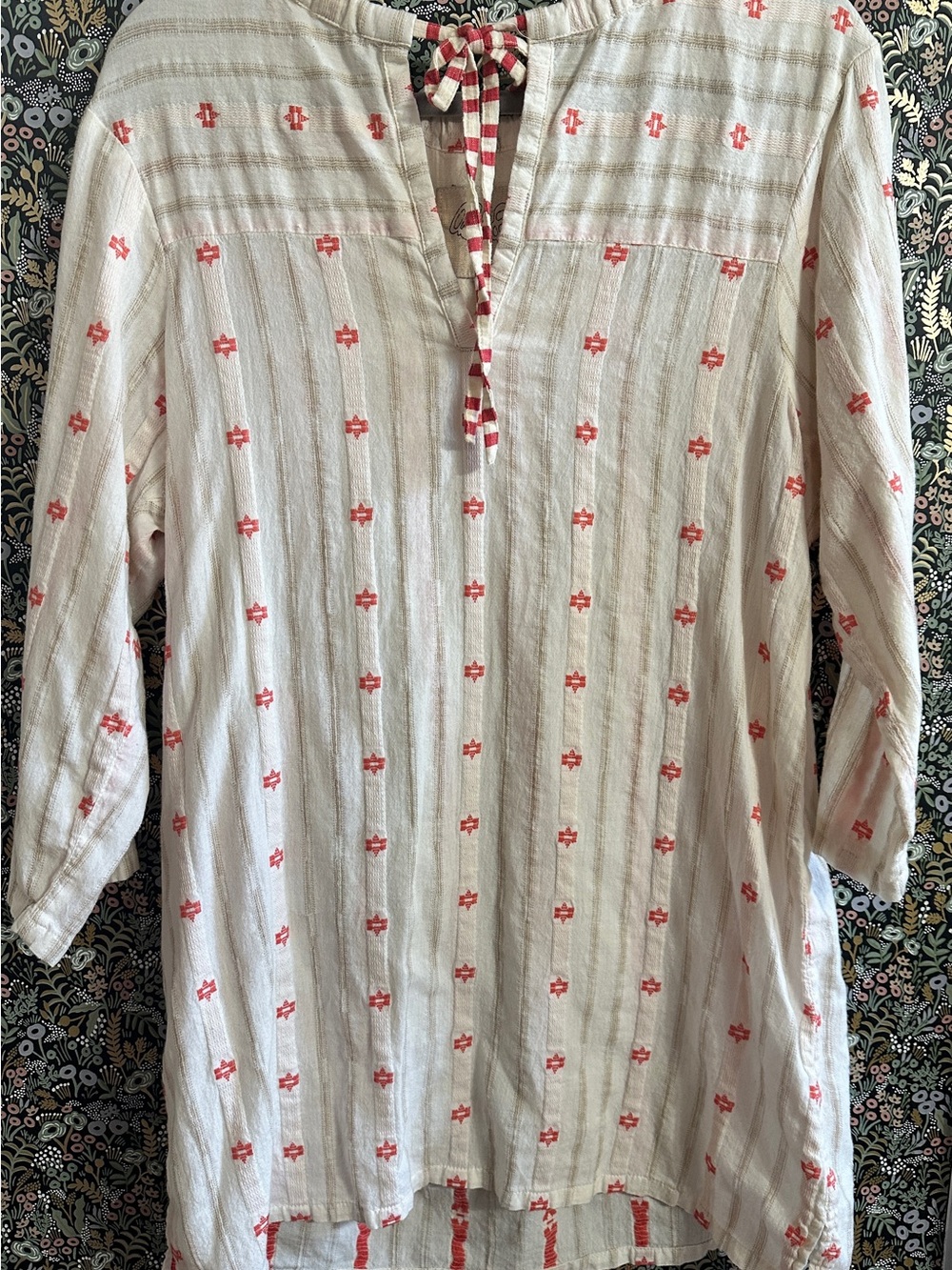 Ace & Jig Cream Tunic with Coral Accent